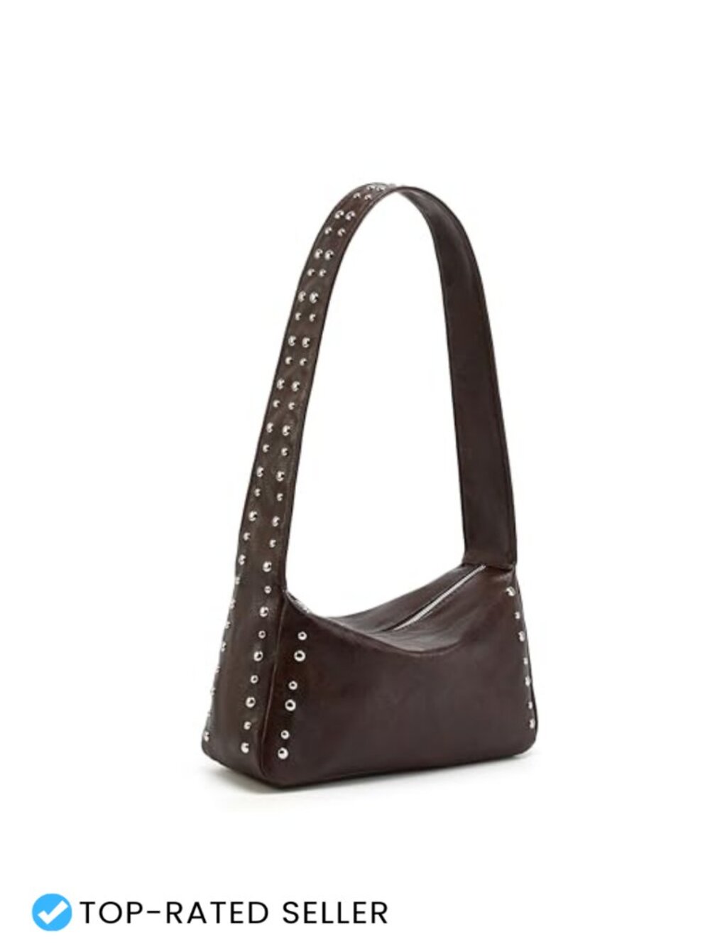 Studded Shoulder Bag Vegan PU Small Y2K Purse Adjustable Strap